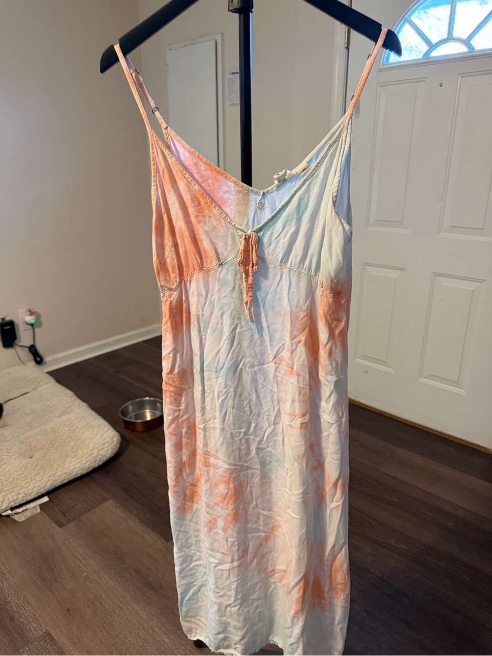 Roxy Pastel Tie-Dye Maxi Dress in Peach and Light Blue